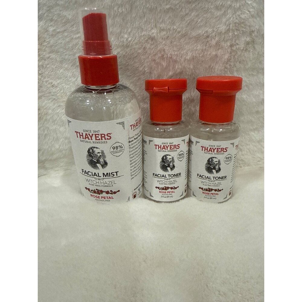 Thayers Rose Petal Witch Hazel Facial Mist 8 fl oz & Toner (2) 3 fl oz NEW - Picture 1 of 4